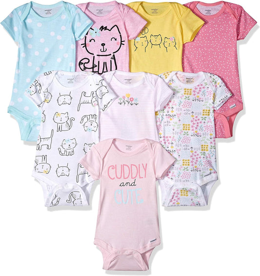 Baby Girls 8-Pack Short Sleeve Mix & Match Bodysuits